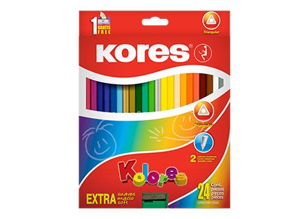 Colores triangulares kores 3mm estuche c/24
