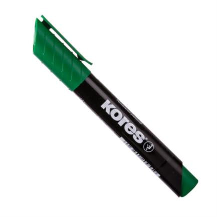 Marcador permanente kores p/biselada verde c/12