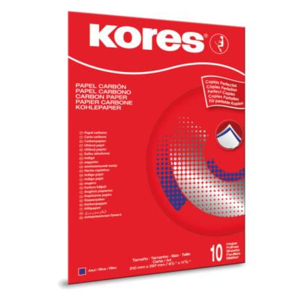 Papel carbon kores kopynet a4 azul p/lapiz c/100