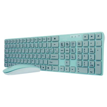 Teclado y Mouse Perfect Choice Ballon Inalámbrico para Niños Color Turquesa