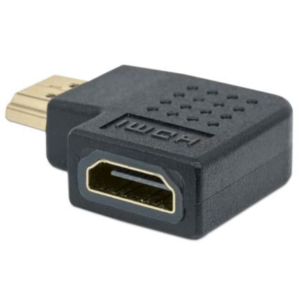 Adaptador Manhattan HDMI H-M Ángulo Derecho 90 grados Color Negro