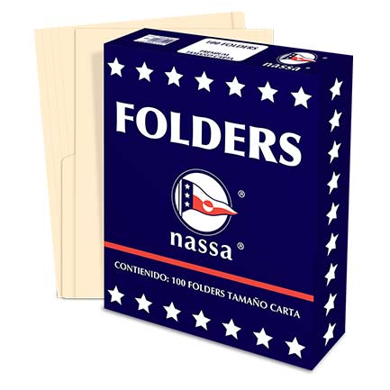 Folder nassa carta crema c/100 piezas