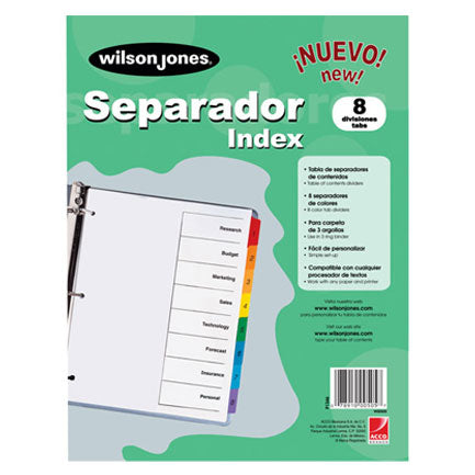 Separador Wilson Jones 8 Divisiones Economico