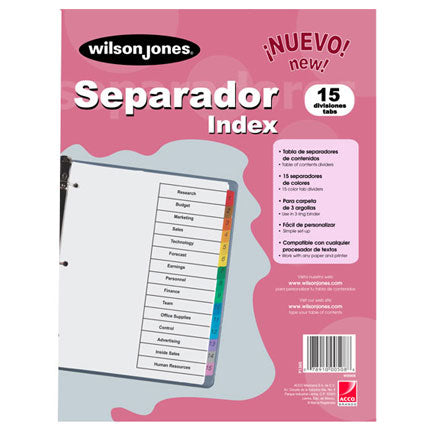 Separador Wilson Jones 15 Divisiones Economico