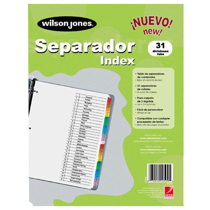 Separador Wilson Jones 31 Divisiones Economico
