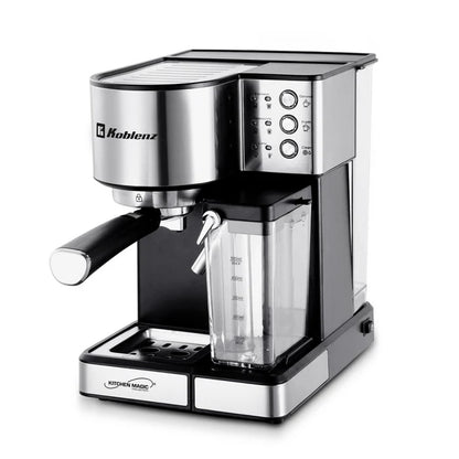 Cafetera Koblenz CKM-1350 en Color Negro con Acero Inoxidable Prepara Cafe Espresso Capiccino y Late 1350 Watts