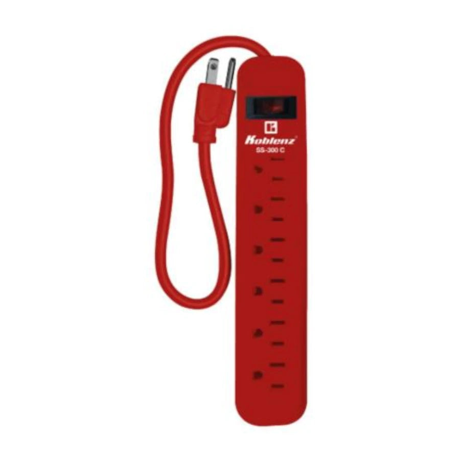 Supresor Rojo Koblenz SS-300-C 300 Joules 6 Contactos Aterrizados Switch On/Off