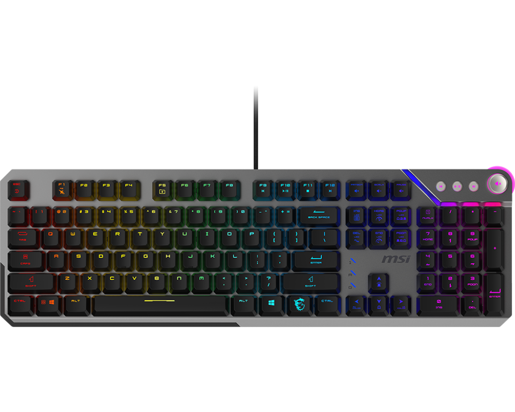 Teclado Gamer MSI STRIKE 600 SILENT LED RGB Mecánico Membrana Alámbrico USB Negro Inglés