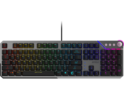 Teclado Gamer MSI STRIKE 600 SILENT LED RGB Mecánico Membrana Alámbrico USB Negro Inglés