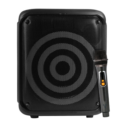 BAFLE VORAGO KSP-350 NEGRO 8" 30WATTS RMS TECNOLOGIA DSP / USB / MSD/ 3.5MM /  RECARGABLE / TWS BT 5HRS CARGA USB TIPO C / MICROFONO INALAMBRICO