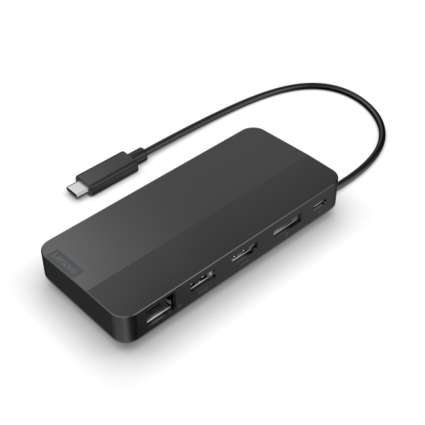 Base de Viaje Lenovo USB-C con Pantalla Dual (Hub Lenovo 7 en 1) Sin Adaptador AC