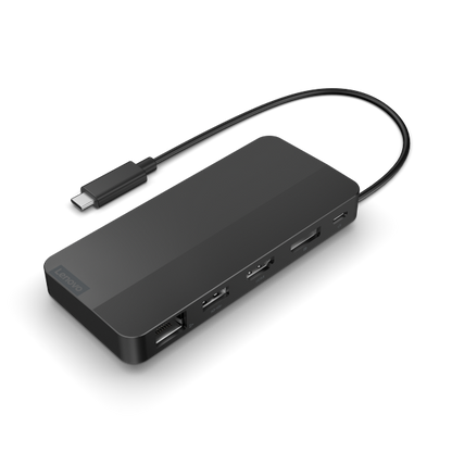 Base de Viaje Lenovo USB-C con Pantalla Dual (Hub Lenovo 7 en 1) Sin Adaptador AC