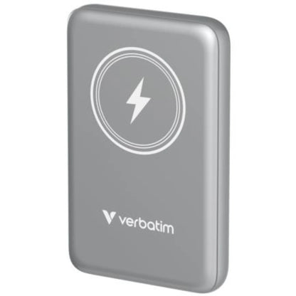 Cargador Verbatim Charge and Go Power Bank Carga Inalámbrica 10000mAh Magnetica Color Gris
