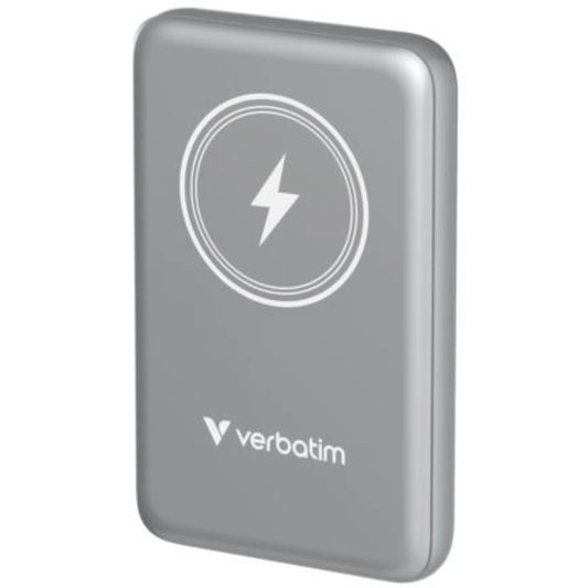 Cargador Verbatim Charge and Go Power Bank Carga Inalámbrica 10000mAh Magnetica Color Gris