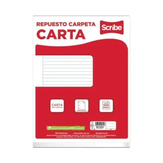 Paquete de Hojas Scribe Tamaño Carta 100 Hojas