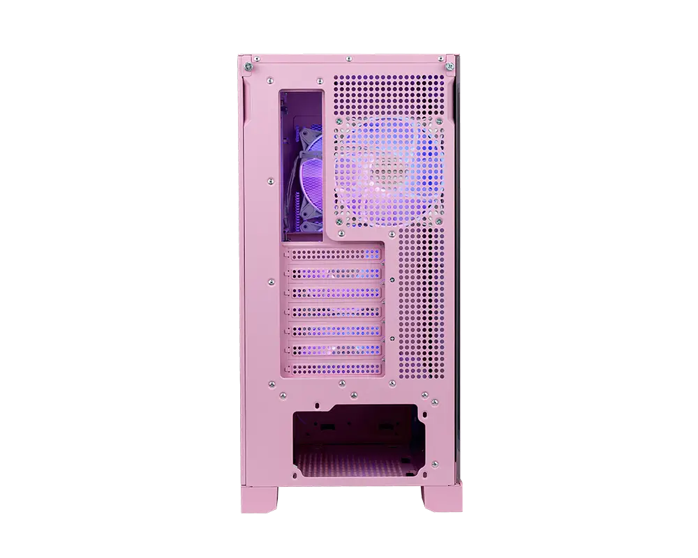 Gabinete MSI MPG GUNGNIR 212R PZ Pink Torre Media ATX 4 Ventiladores RGB Vidrio Templado Rosa