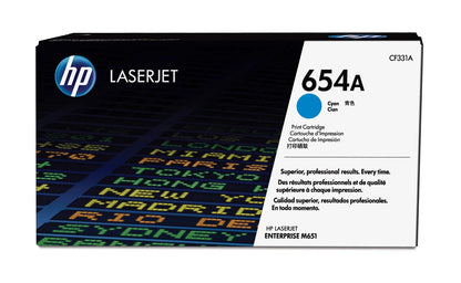 Tóner HP LaserJet 654A Cian