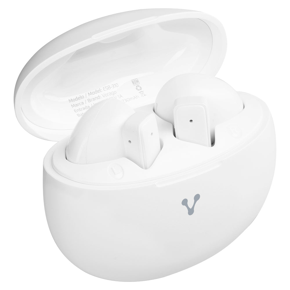 Vorago ESB-310-WH auricular y casco Auriculares True Wireless Stereo (TWS) Dentro de oído Llamadas/Música USB Tipo C Bluetooth Blanco
