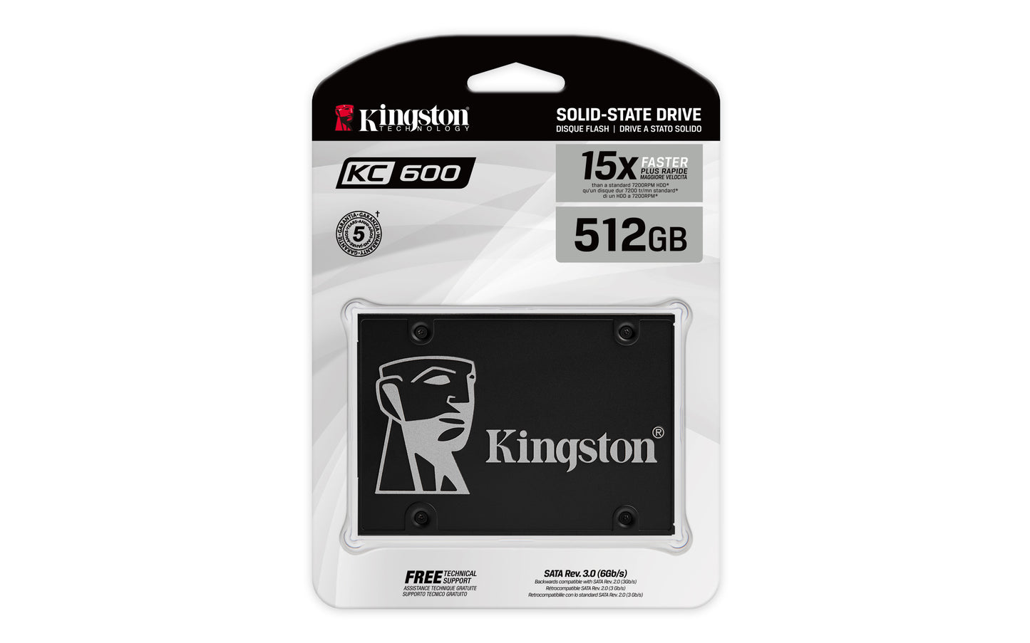 Unidad de Estado Sólido SSD Kingston 512 GB SKC600 SATA3 2.5"