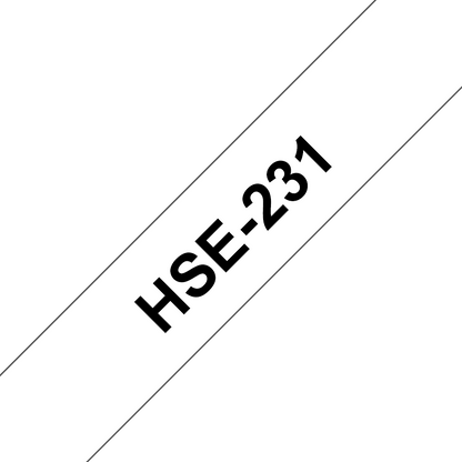 Cinta Brother HSE231 Termorretráctil Texto Negro Sobre Fondo Blanco 11.7mmx1.5m