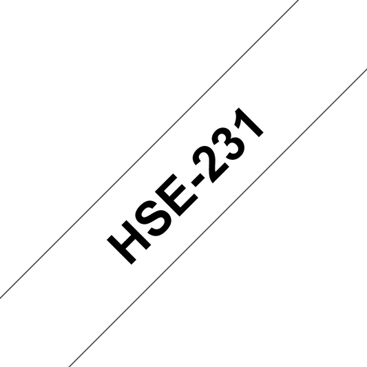 Cinta Brother HSE231 Termorretráctil Texto Negro Sobre Fondo Blanco 11.7mmx1.5m