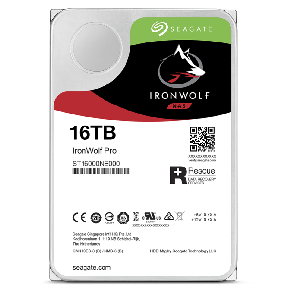 Disco Duro Interno Seagate IronWolf PRO NAS 16TB 3.5 7200 RPM SATA III Caché 256MB