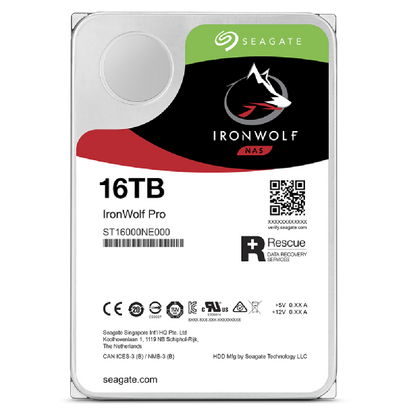 Disco Duro Interno Seagate IronWolf PRO NAS 16TB 3.5 7200 RPM SATA III Caché 256MB