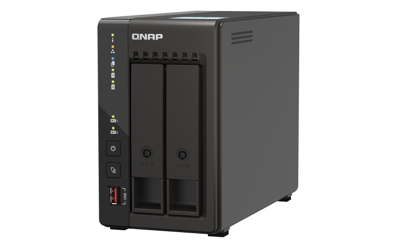 Unidad Almacenamiento NAS QNAP CPU Celeron J6412 Quad Core 2.6Ghz 8GB RAM RJ45 2.5GbE 2 Bahias 3.5 Linux Sin Discos