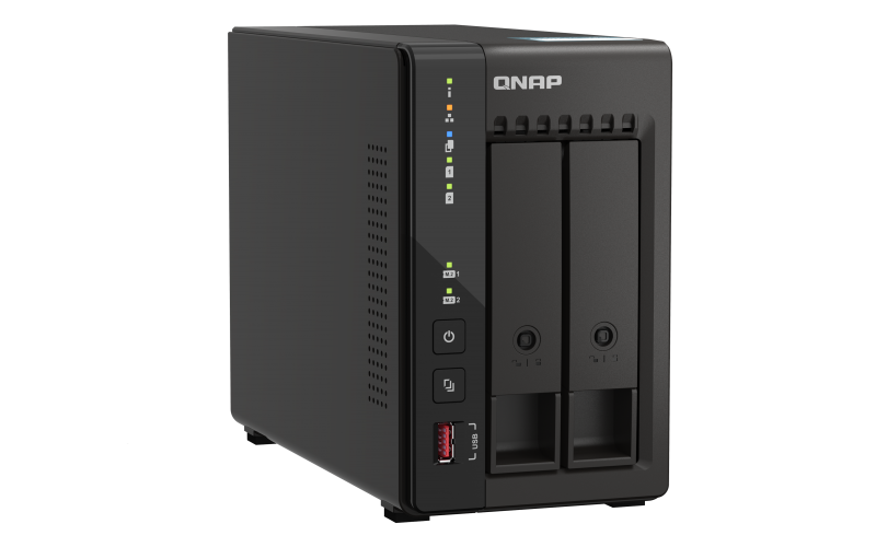 Unidad Almacenamiento NAS QNAP CPU Celeron J6412 Quad Core 2.6Ghz 8GB RAM RJ45 2.5GbE 2 Bahias 3.5 Linux Sin Discos