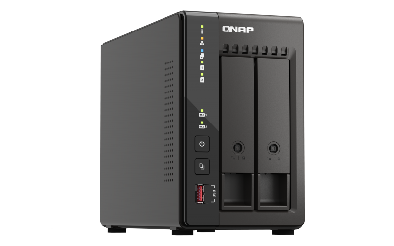 Unidad Almacenamiento NAS QNAP CPU Celeron J6412 Quad Core 2.6Ghz 8GB RAM RJ45 2.5GbE 2 Bahias 3.5 Linux Sin Discos