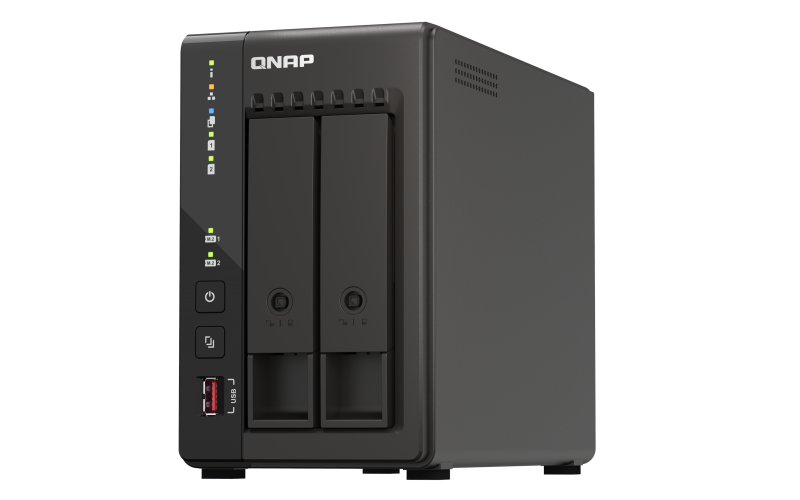 Unidad Almacenamiento NAS QNAP CPU Celeron J6412 Quad Core 2.6Ghz 8GB RAM RJ45 2.5GbE 2 Bahias 3.5 Linux Sin Discos