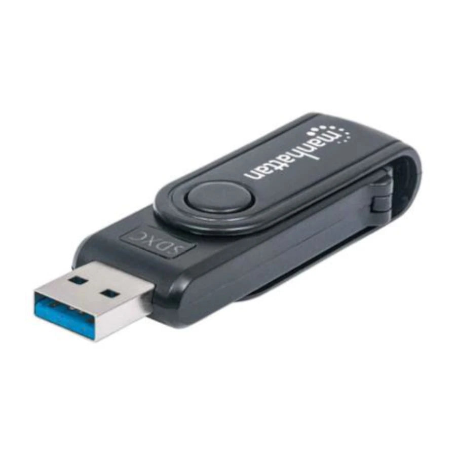 Mini Lector Manhattan Grabador Externo de Tarjetas USB 3.0 Súper Velocidad 24 en 1 Portátil