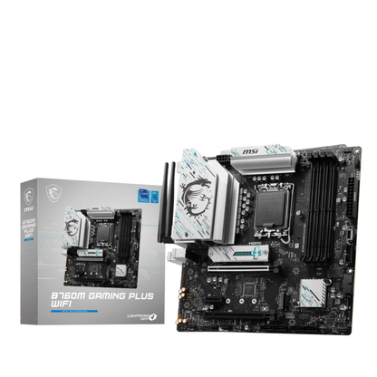 TARJETA MADRE MSI B760M GAMING PLUS WIFI SOCKET 1700 4 DDR5 6800  2HDMI 2 DP 2 M.2 MICRO ATX