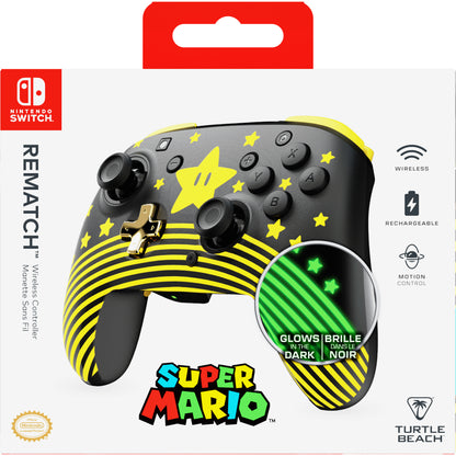 Control de juego inalambrico Turtle Beach Rematch  Estrella de Super Mario para Nintendo Switch