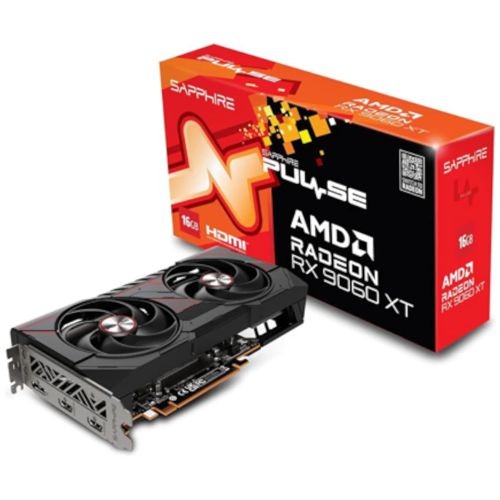 Tarjeta de Video Sapphire Pulse Radeon RX 9060 XT OC 16GB Dual Fan GDDR6 128-bit PCIe 5.0 HDMI DP