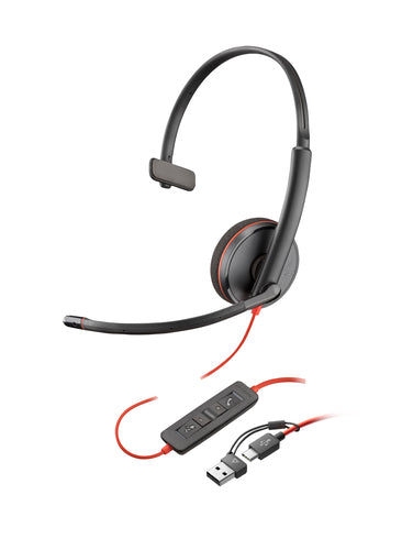 Auriculares Poly Blackwire 3210 USB-C HS + USB-C/A