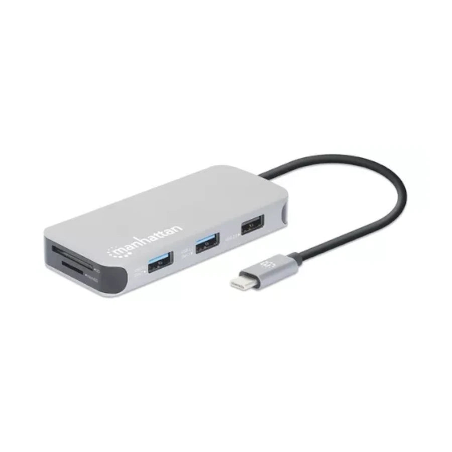 Docking Manhattan USB-C  8 ptos HDMI USB-C PD/2xUSBv3.2/USBv2.0 RED SD/Micro SDD