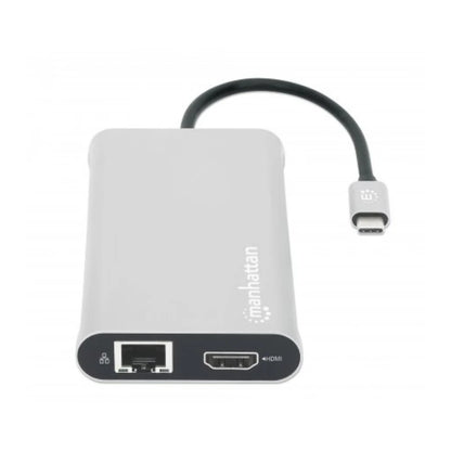Docking Manhattan USB-C para Triple Monitor HDMI/USB-C/PD/SD/micro SD