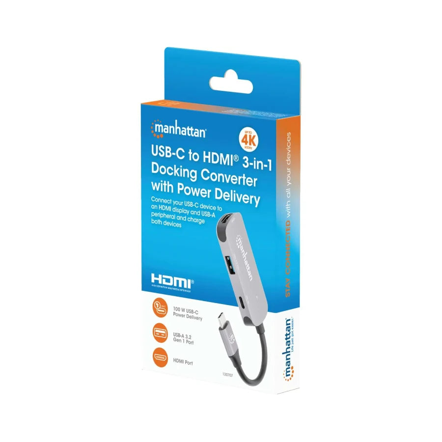 Docking Manhattan USB-C  3 Ptos HDMI/USB-A/USB-C PD