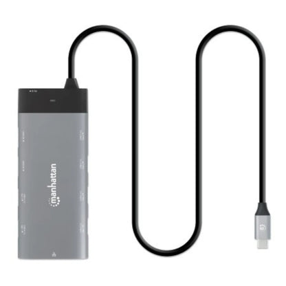 Docking Manhattan USB-C 10 Puertos 2xHDMI 5xUSB-A US
