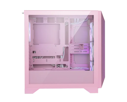 Gabinete MSI MPG GUNGNIR 212R PZ Pink Torre Media ATX 4 Ventiladores RGB Vidrio Templado Rosa