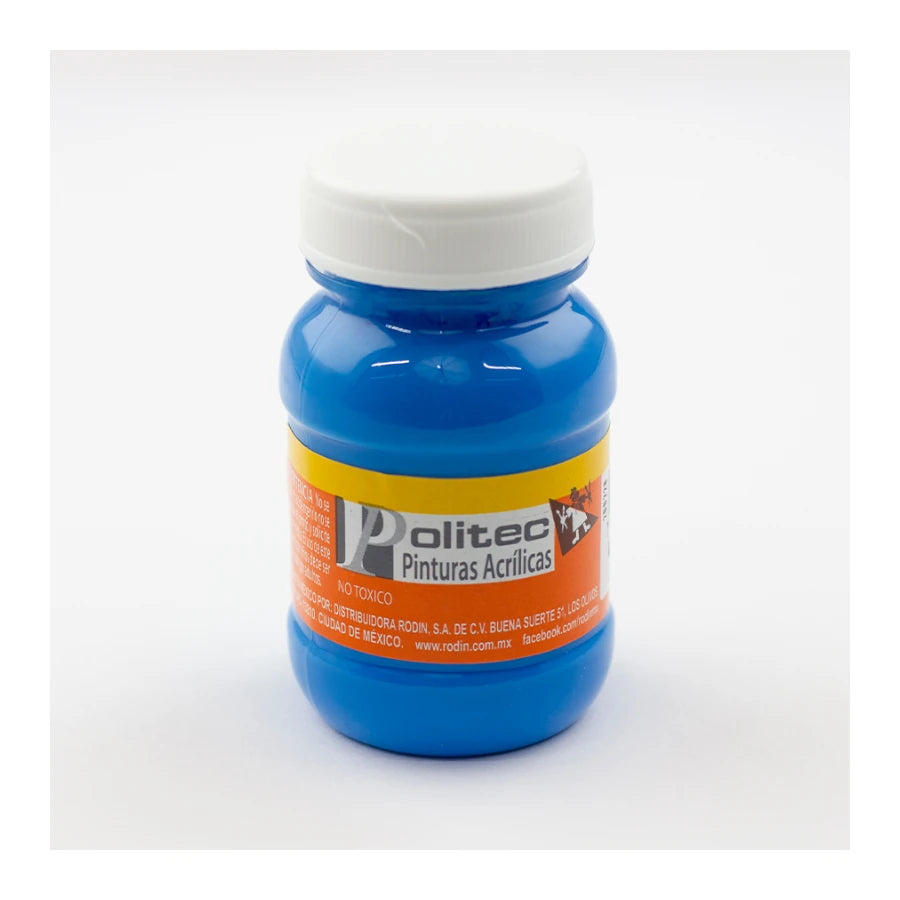Pintura Acrilica Politec Azul Celeste 100ml No 313 Caja c/6 piezas