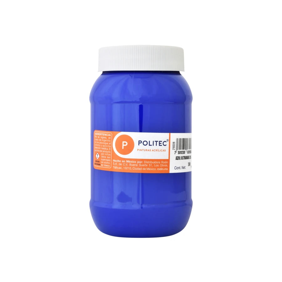 Pintura Acrilica Politec Azul Ultramar 20 ml No 315 caja c/12 piezas