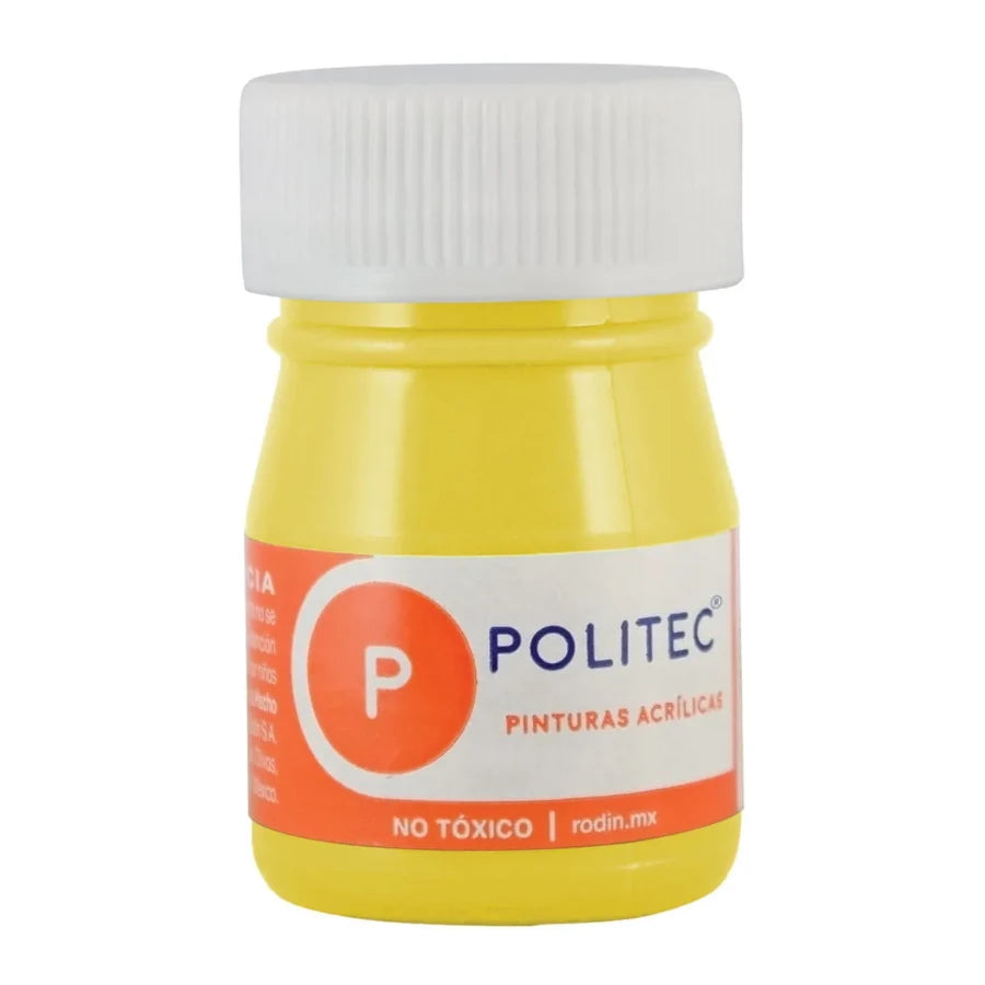 Pintura Acrilica Politec Amarillo Medio 20 ml No 318 caja c/12 piezas