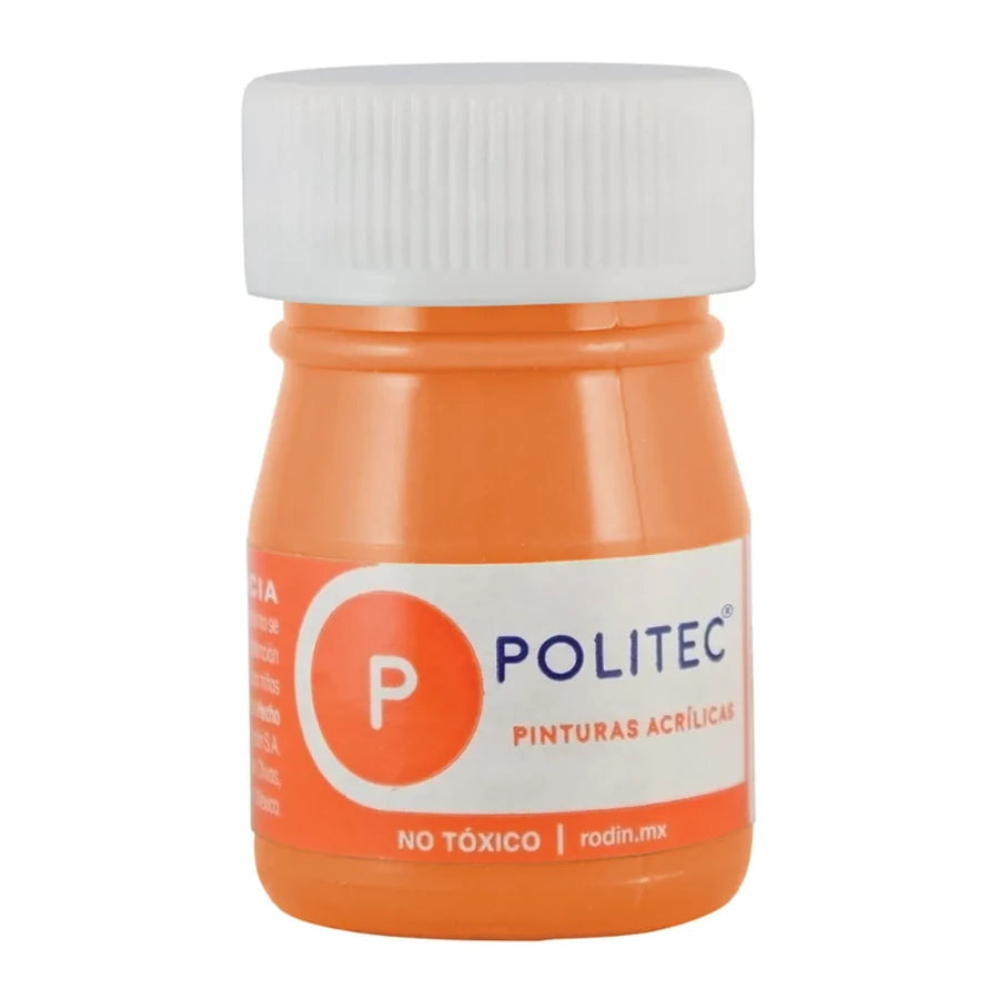 Pintura Acrilica Politec Naranja Claro 20 ml No 332 caja c/12 piezas