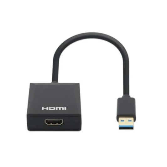 Adaptador Manhattan USB 3.2 Gen 1 Tipo-A Macho a HDMI Hembra 1080p Color Negro