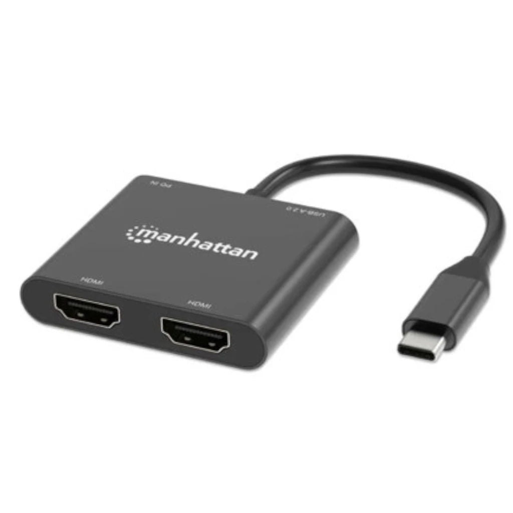 Convertidor USB-C Manhattan a HDMI 2 puertos 4K - MST
