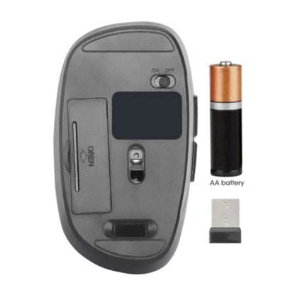 Mouse Optico Manhattan Inalambrico 6 botones Diestro 2.4G Negro