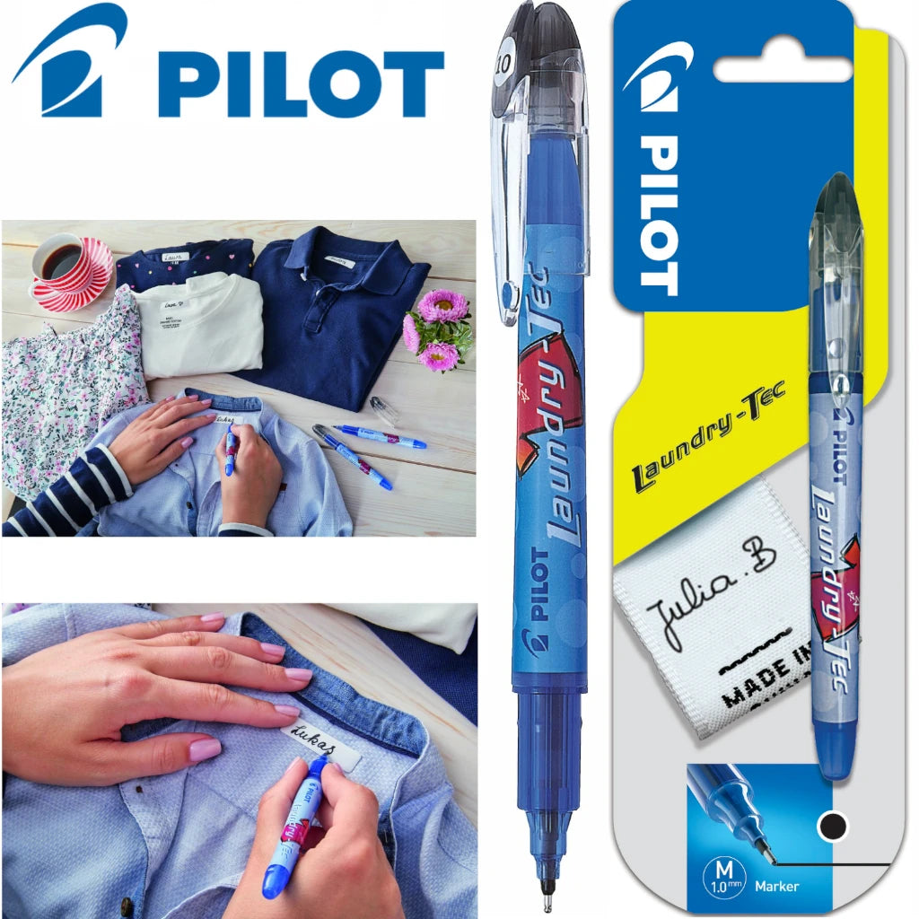 Marcador Pilot TEXTIL Laundry-Tec tinta permanente e impermeable C/12 Pzas