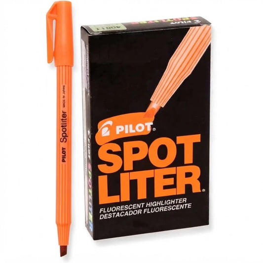 Resaltador Pilot tipo pluma SPOTLITER color Naranja C/12 Pzas